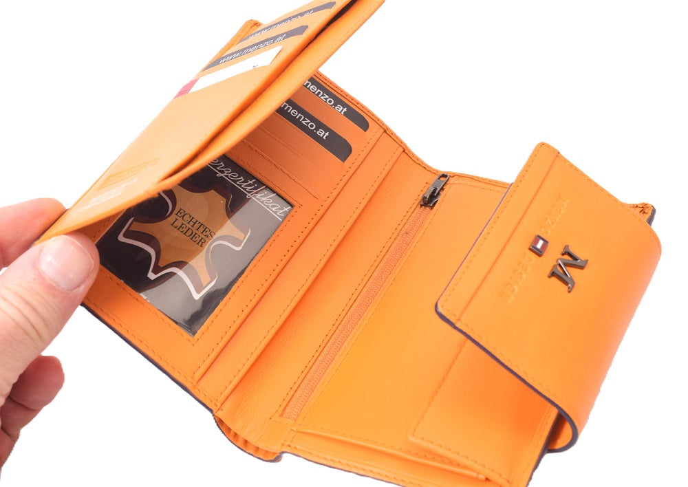 Menzo 7033 Damenbörse saison3 sunorange / Nappaleder
