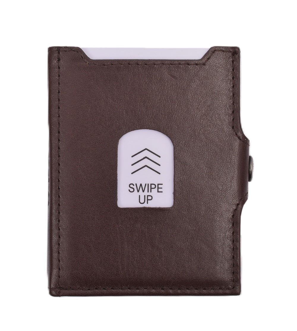 X-POC 7049 Kreditkarten Slim-Wallet mit Münzfach Rindsleder/dunkelbraun