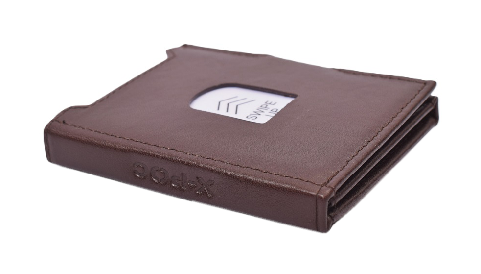X-POC 7048 Kreditkarten Slim-Wallet Rindsleder/ dunkelbraun