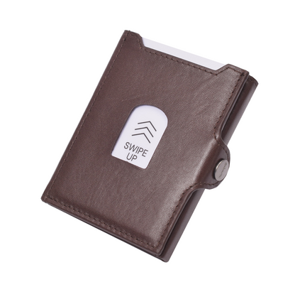 X-POC 7049 Kreditkarten Slim-Wallet mit Münzfach Rindsleder/dunkelbraun