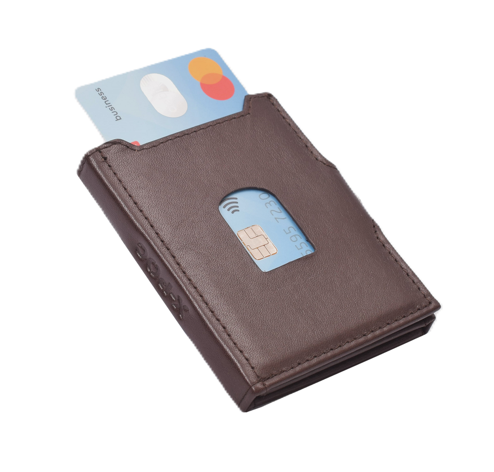 X-POC 7048 Kreditkarten Slim-Wallet Rindsleder/ dunkelbraun
