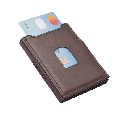 X-POC 7049 Kreditkarten Slim-Wallet mit Münzfach Rindsleder/dunkelbraun
