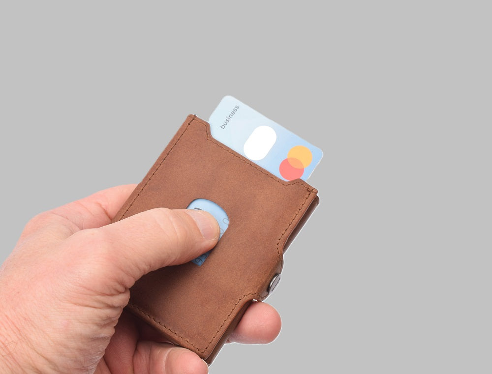 X-POC 7048 Kreditkarten Slim-Wallet Büffelleder/deltabraun