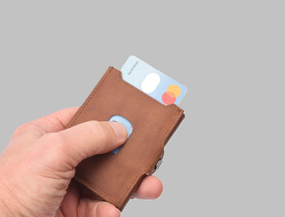 X-POC 7048 Kreditkarten Slim-Wallet Büffelleder/deltabraun