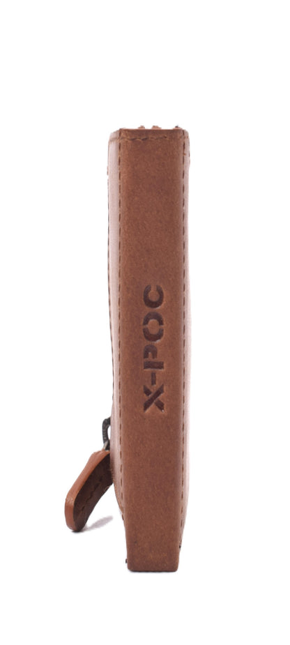 X-POC 7049Kreditkarten Slim-Wallet mit Münzfach Büffelleder/ deltabraun