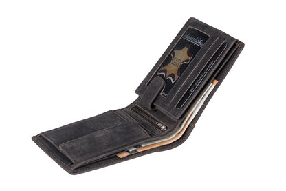 Menzo 8003 Herrenbörse darkbraun / Büffelleder