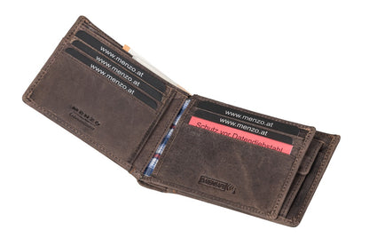 Menzo 8011 Herrenbörse darkbraun / Büffelleder