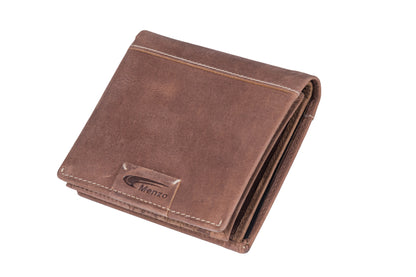 Menzo 8018 Herrenbörse deltabraun / Büffelleder
