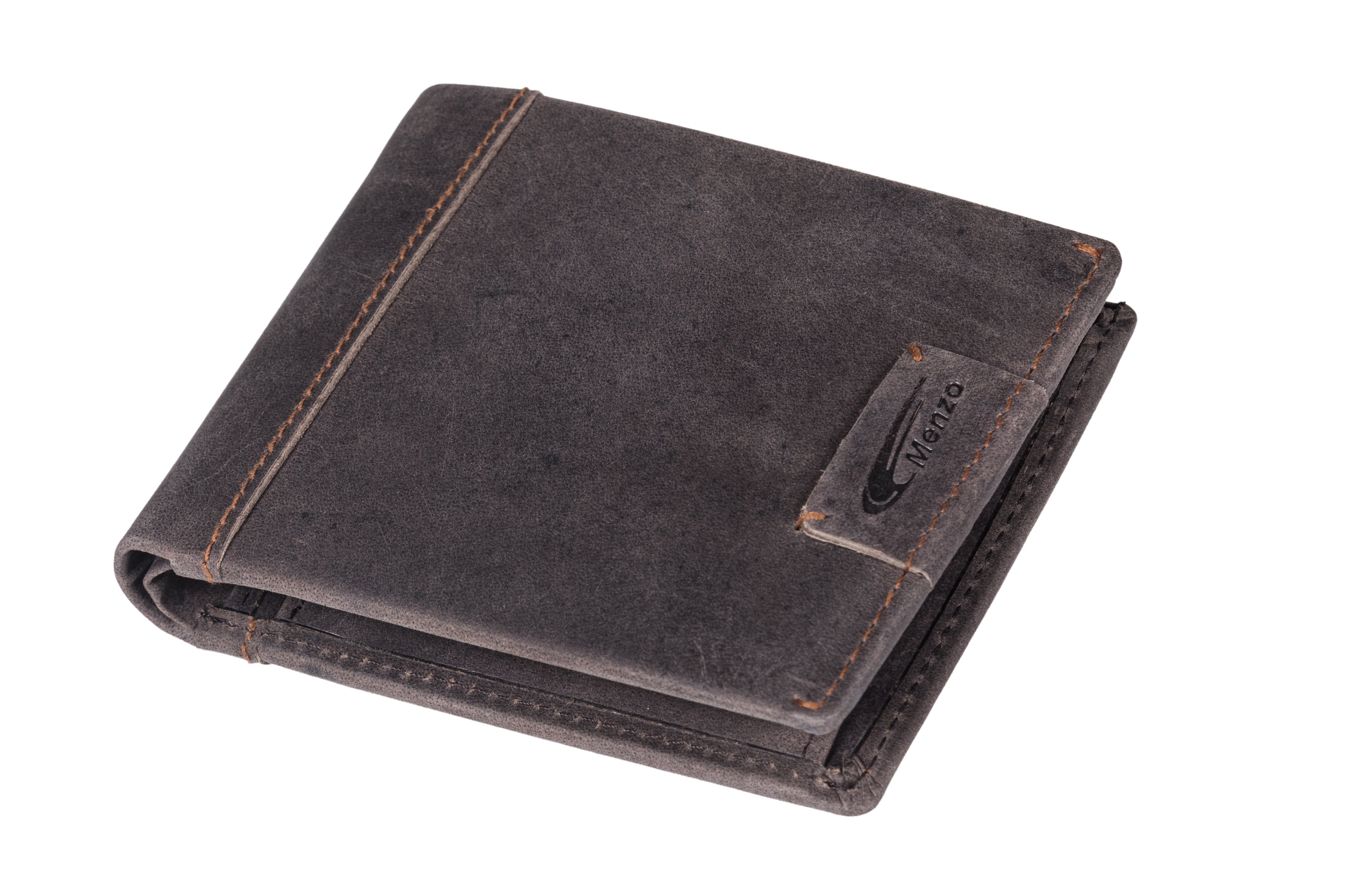 Menzo 8038 Herrenbörse darkbraun / Büffelleder
