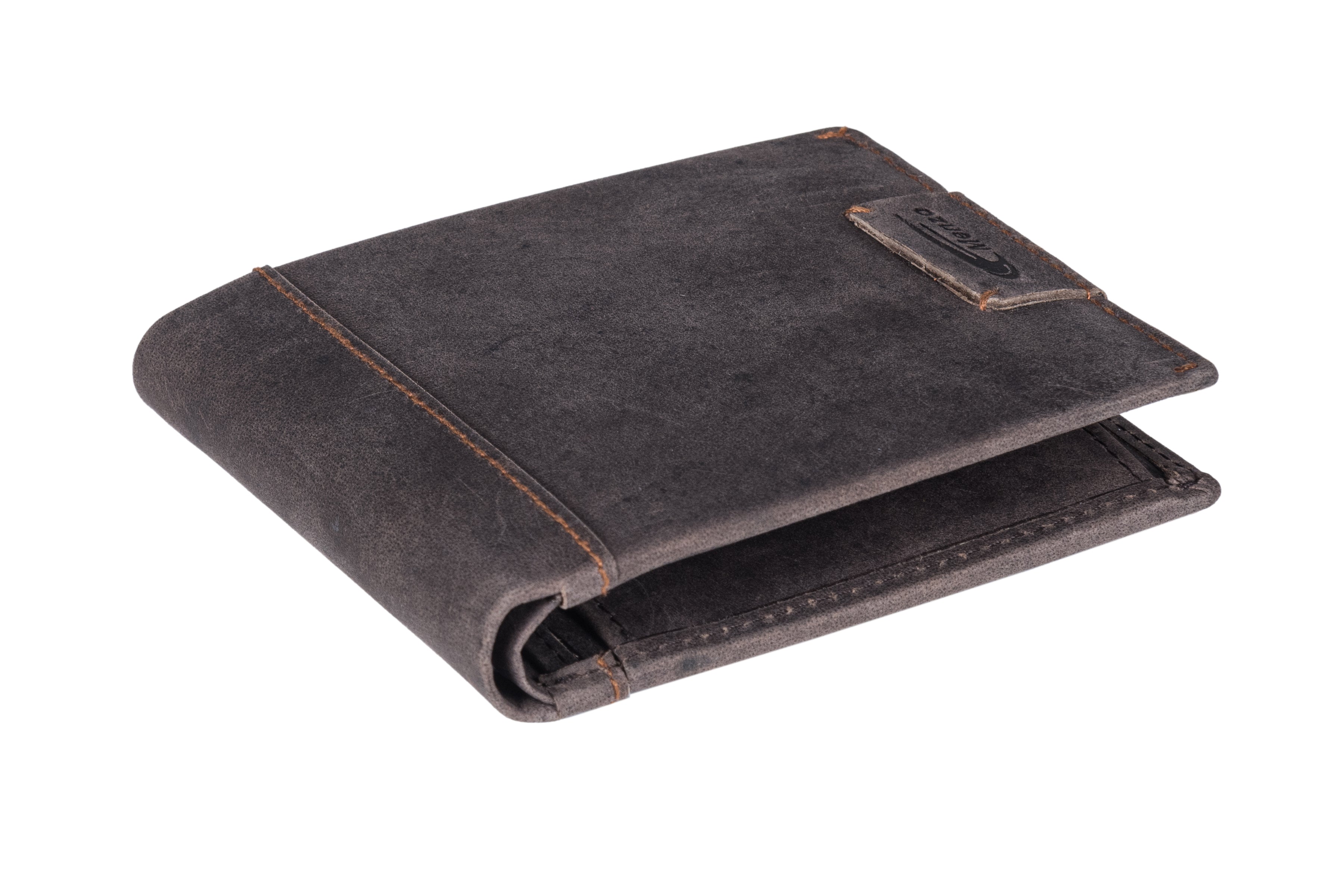 Menzo 8038 Herrenbörse darkbraun / Büffelleder