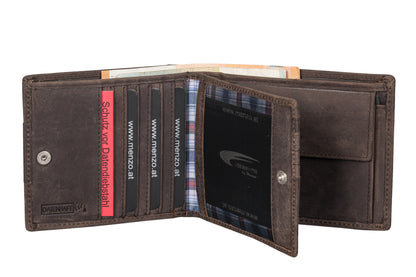 Menzo 8042 Herrenbörse darkbraun / Büffelleder