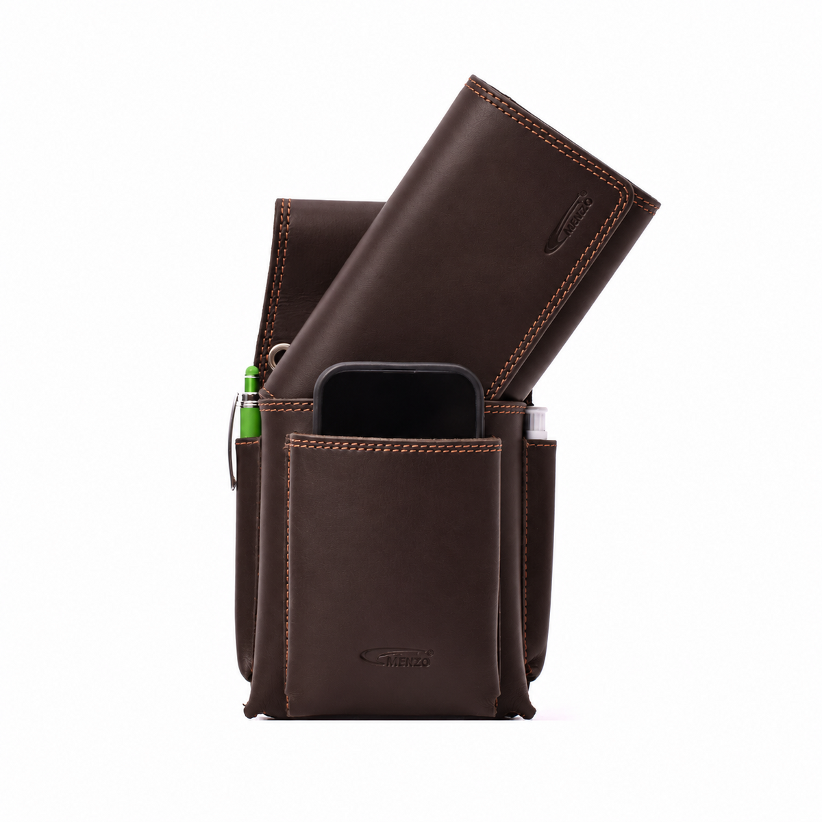 Profikellnerset - Kellnerbörse & Kellnertasche mit Ordermanfach | Büffelleder | darkbrown | Neu