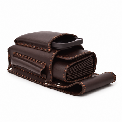 Profikellnerset - Kellnerbörse & Kellnertasche mit Ordermanfach | Büffelleder | darkbrown | Neu