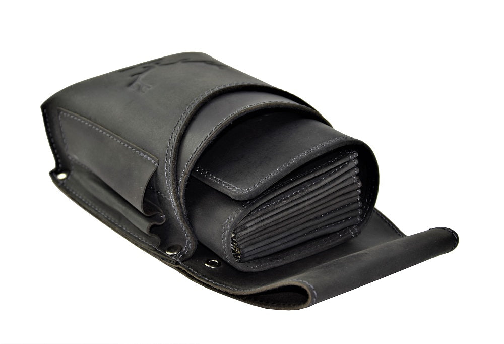 Menzo-Kellnerbörsenset - 3-teilig - schwarz-geweih (Kellnerbörsenset + Getränkehalter + Gürtel)