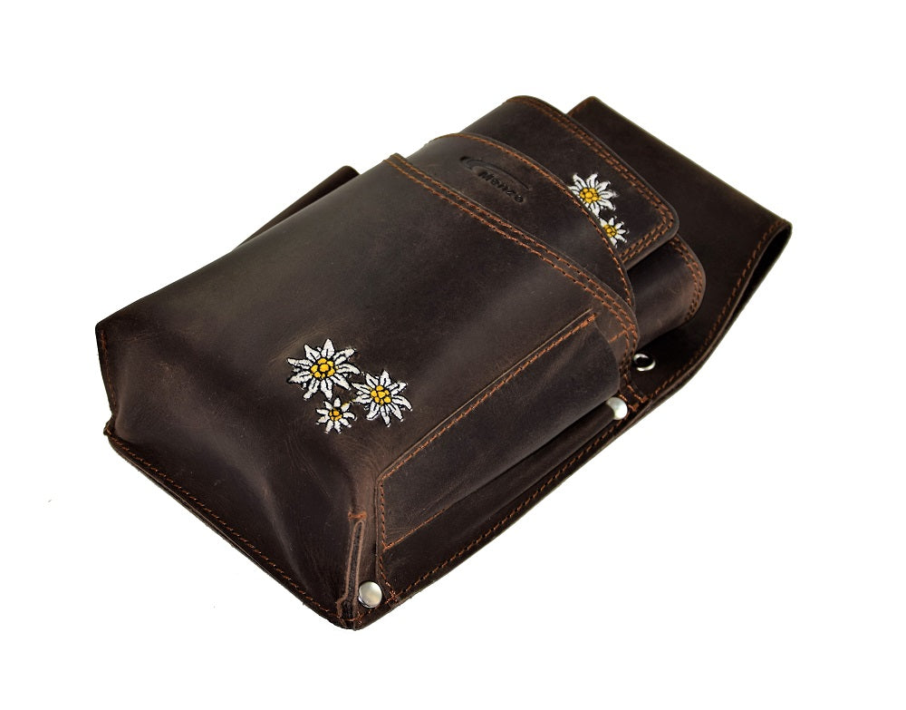 Profikellnerset 12 Monate Garantie Büffelleder Doppelnaht/Edelweiss marone