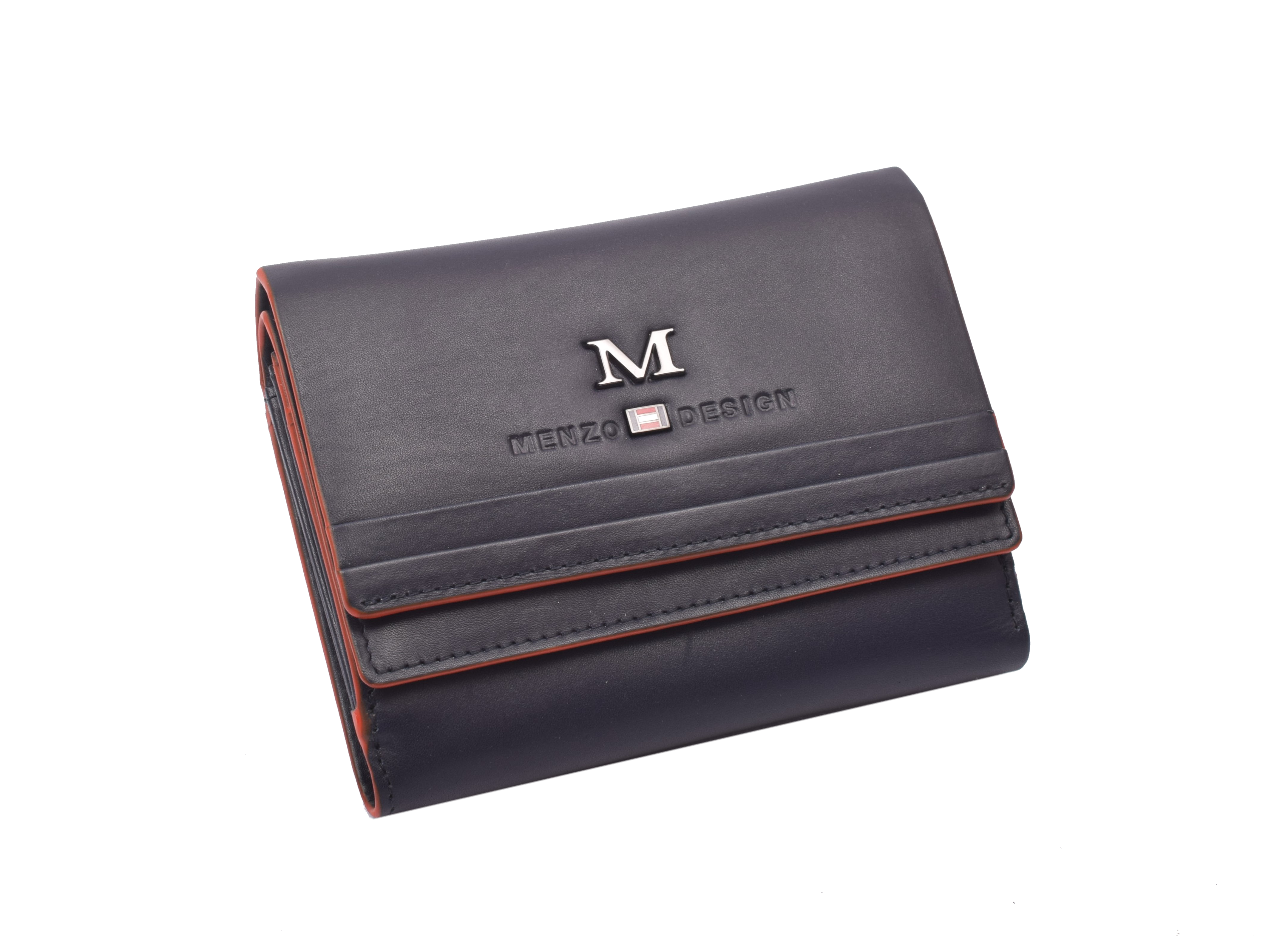 Menzo 7014 Damenbörse saison3 navy-orange / Nappaleder