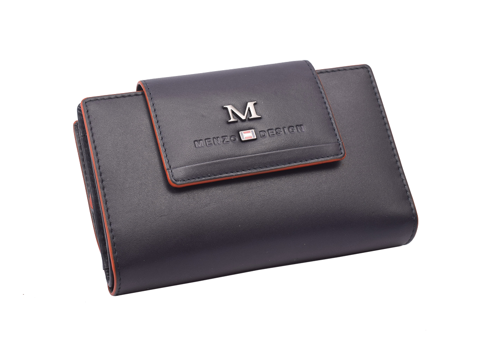 Menzo 7024 Damenbörse saison3 navy-orange / Nappaleder
