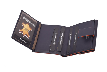 Menzo 7002 Kleinbörse saison1 navy-orange/ Nappaleder
