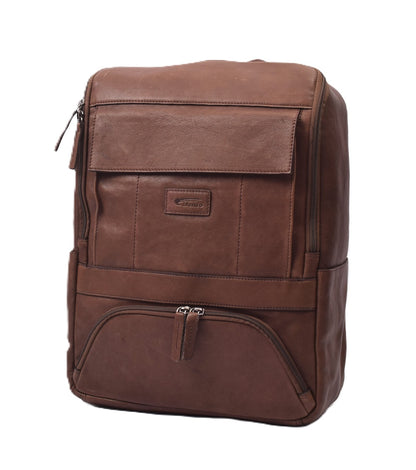 Menzo MB85 - Rucksack Rindsleder washed/braun für 15" Laptop