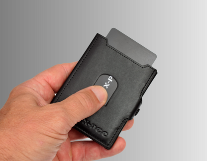 X-POC 7049 Kreditkarten Slim-Wallet mit Münzfach Nappaleder/schwarz