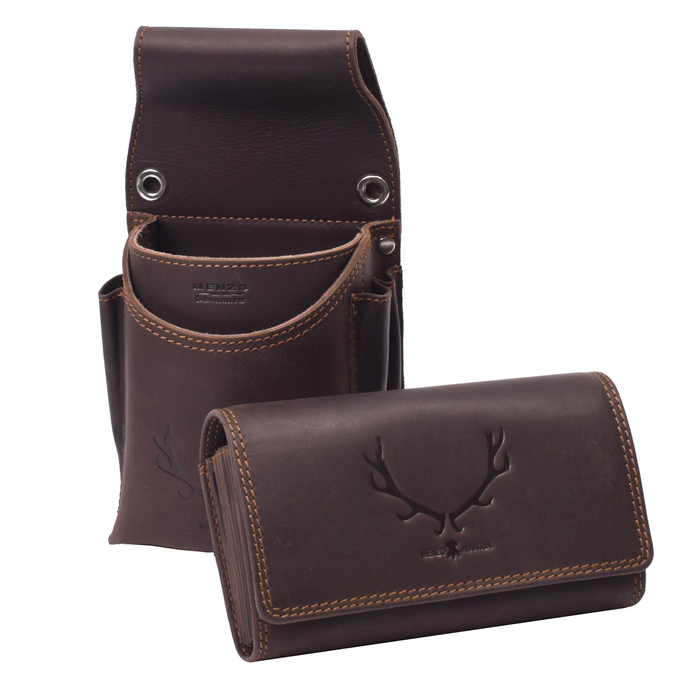 Menzo 937 Profikellnerset Büffelleder Doppelnaht/Hirsch marone