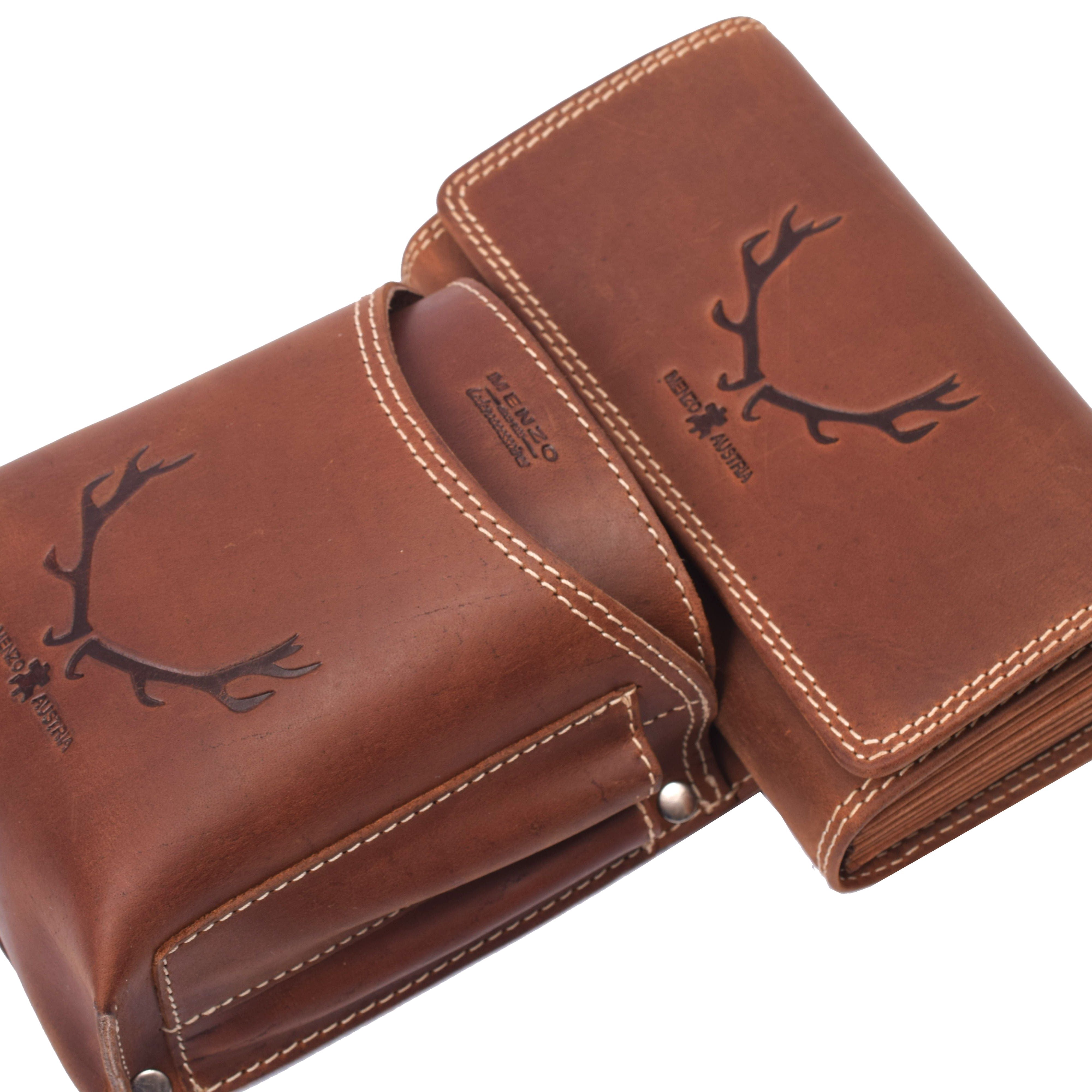 Menzo 937 Profikellnerset Büffelleder Doppelnaht/Hirsch deltabraun
