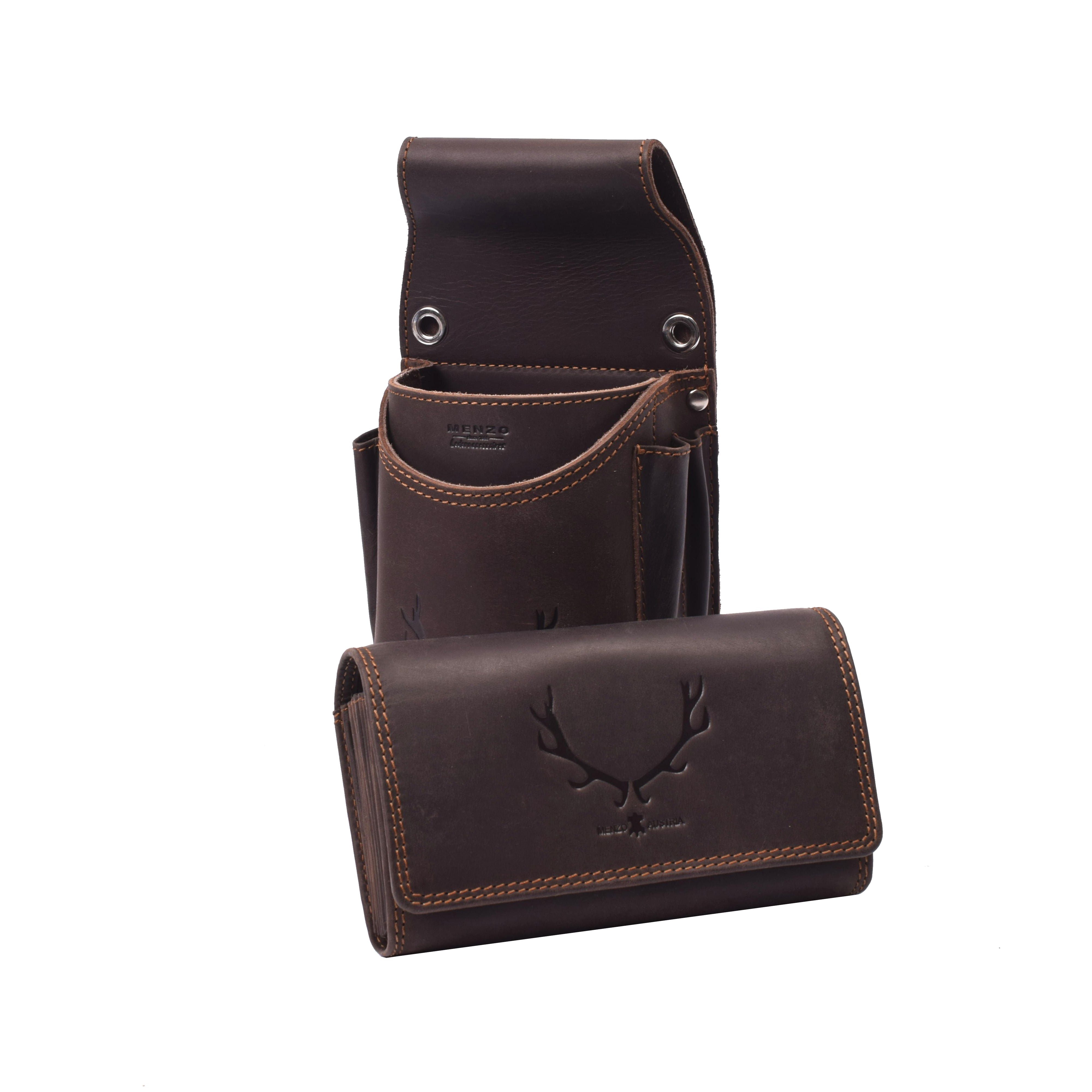 Menzo 937 Profikellnerset Büffelleder Doppelnaht/Hirsch marone
