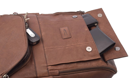 Menzo MB85 - Rucksack Rindsleder washed/braun für 15" Laptop