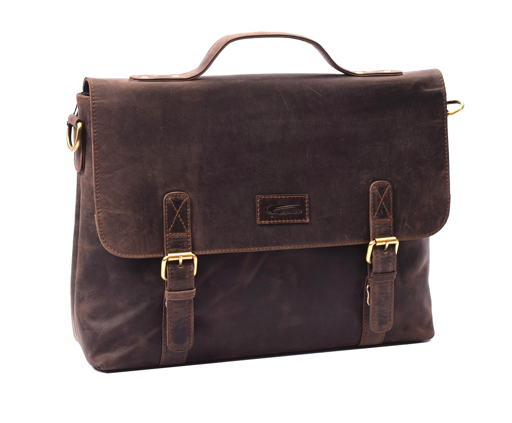 Menzo MB120 - 15,6 Zoll Laptoptasche Büffelleder/marone