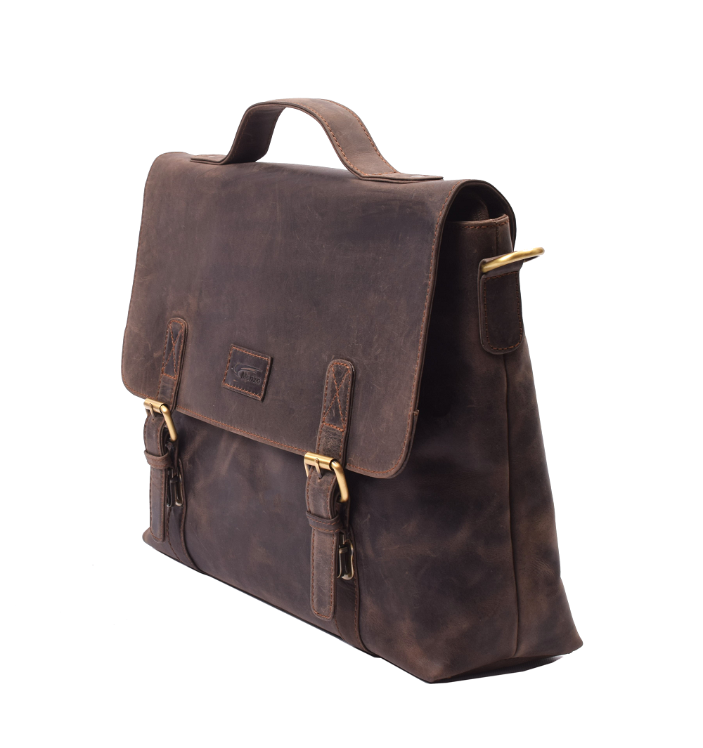 Menzo MB120 - 15,6 Zoll Laptoptasche Büffelleder/marone