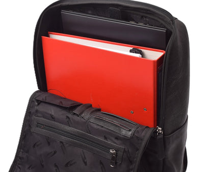 Menzo MB85 - Rucksack Rindsleder washed/schwarz für 15" Laptop