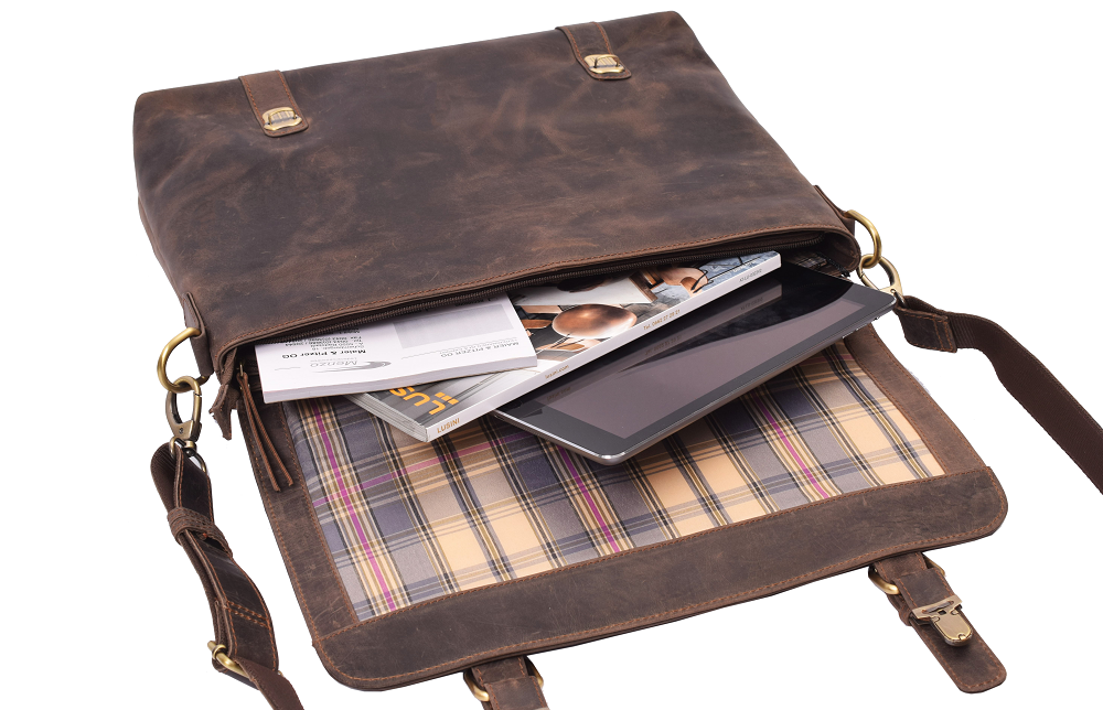 Menzo MB120 - 15,6 Zoll Laptoptasche Büffelleder/marone