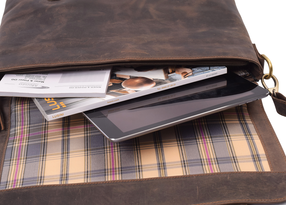 Menzo MB120 - 15,6 Zoll Laptoptasche Büffelleder/marone