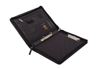 Menzo MB100 Schreibmappe A4 Nappaleder/schwarz