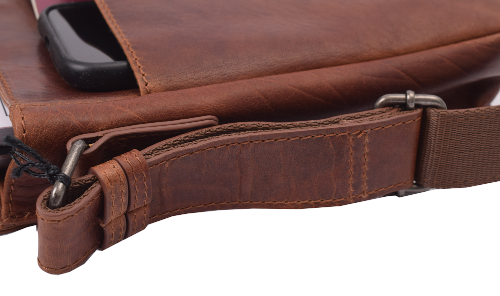 Umhängetasche | Büffelleder | Cognac