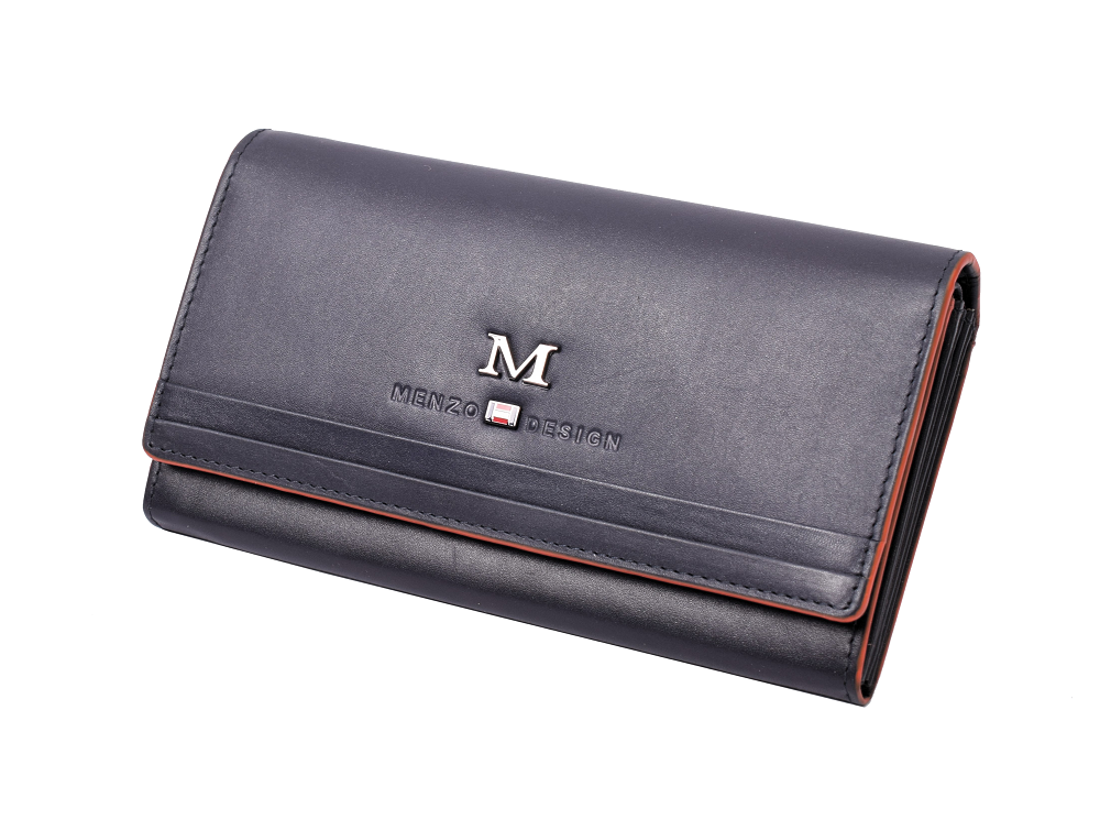 Menzo 7015 Damenbörse saison3 navy-orange / Nappaleder