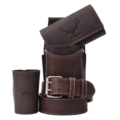 Kellnerbörsenset - 3-teilig - marone-geweih (Kellnerbörsenset + Getränkehalter + Gürtel)