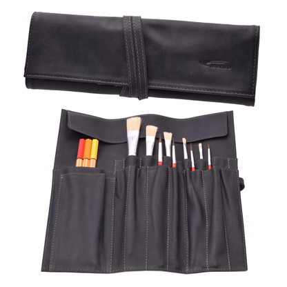 Menzo MB28 Stifte/Pinseletui Büffelleder/schwarz