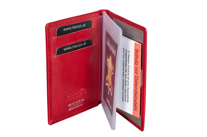 Menzo 7007 Führerscheinetui rot / Nappaleder