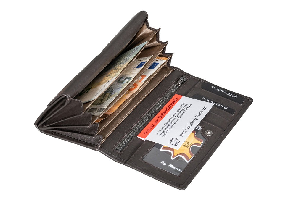 Menzo 7015 Damenbörse braun / Nappaleder