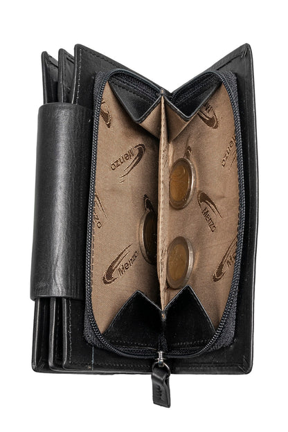 Menzo 7024 Damenbörse schwarz / Nappaleder