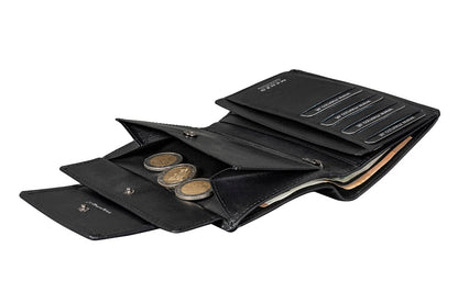 Menzo 7033 Damenbörse schwarz / Nappaleder