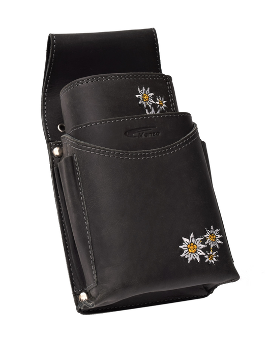 Hochwertiges Menzo 937 Profikellnerset Büffelleder Doppelnaht/Edelweiss schwarz