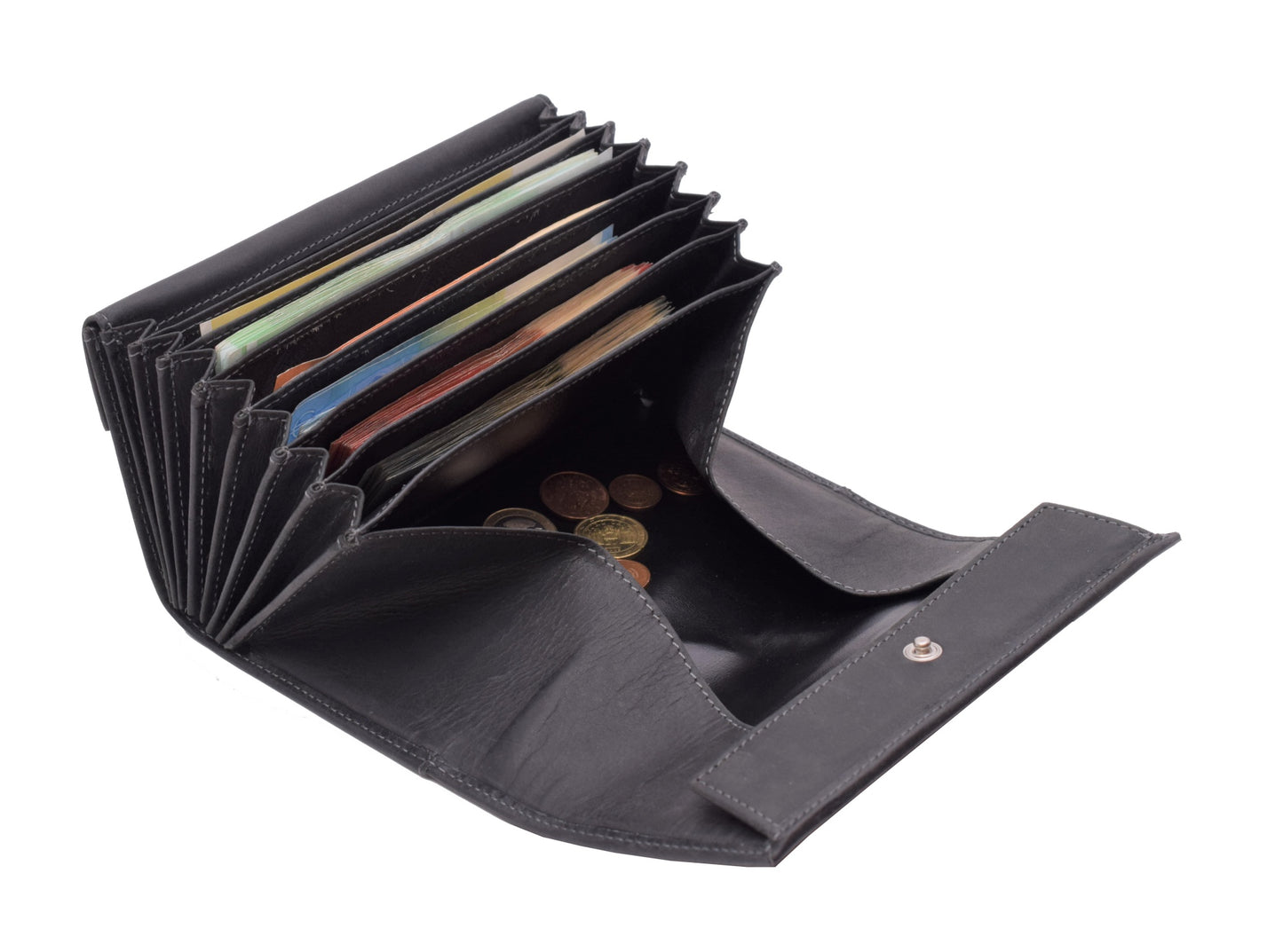 Kellnerbörse Büffelleder/schwarz