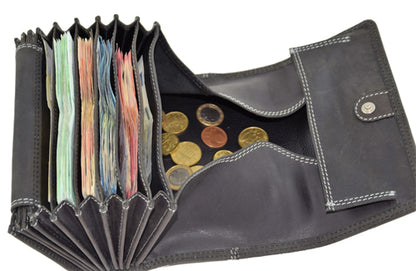 Profikellnerbörse 12 Monate Garantie Büffelleder/schwarz