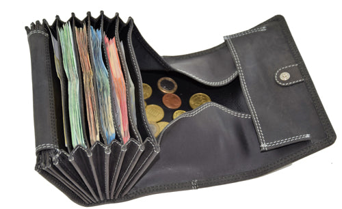 Profikellnerbörse 12 Monate Garantie Büffelleder/schwarz