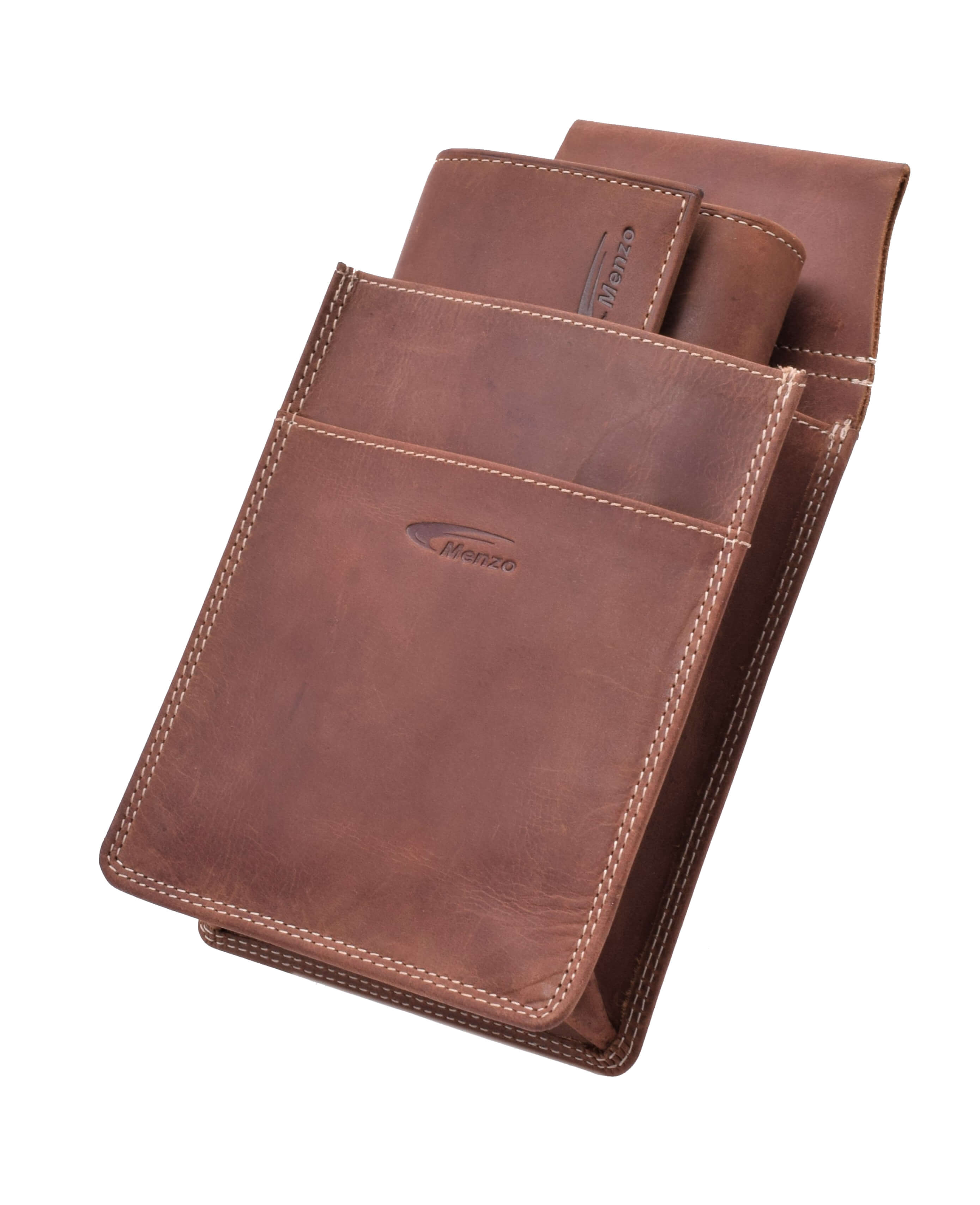 Menzo 992 Kellnerbörsenset Büffelleder/deltabraun