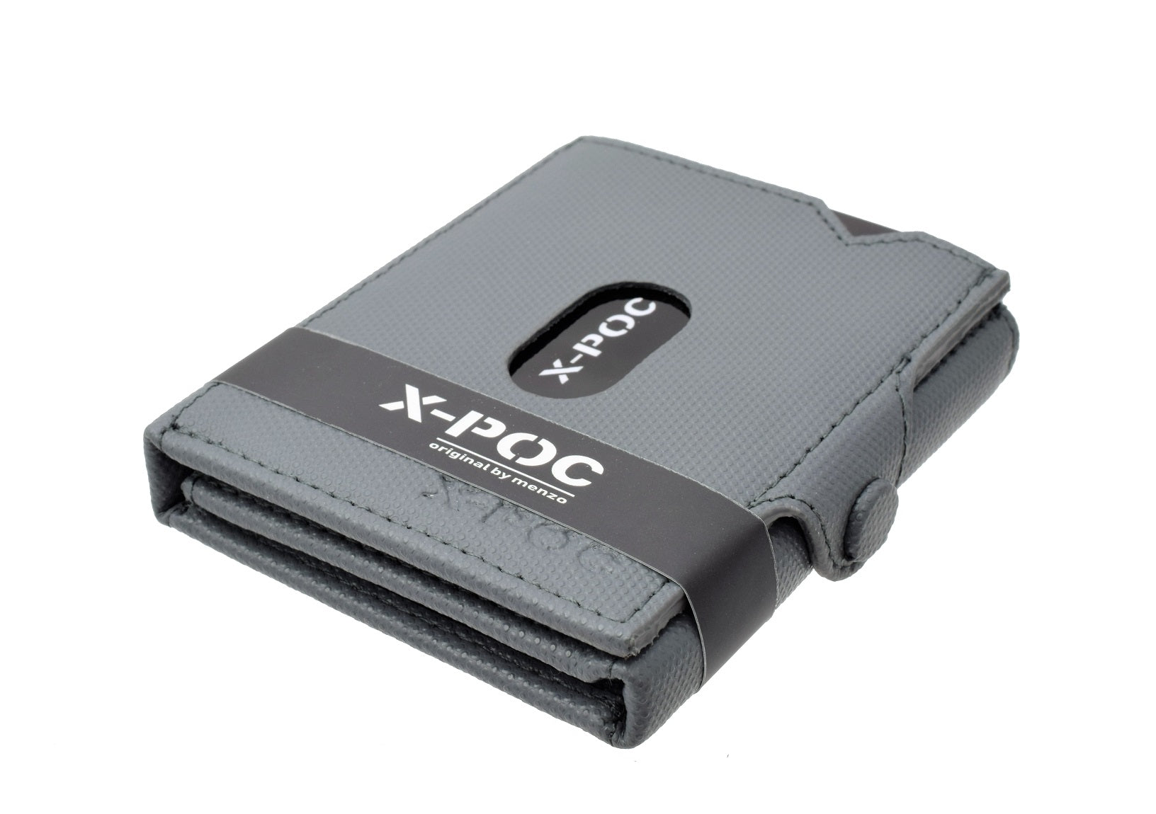 X-POC 7048 Kreditkarten Slim-Wallet Rindsleder/grau