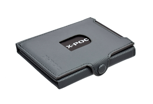 X-POC 7049 Kreditkarten Slim-Wallet mit Münzfach Rindsleder/grau