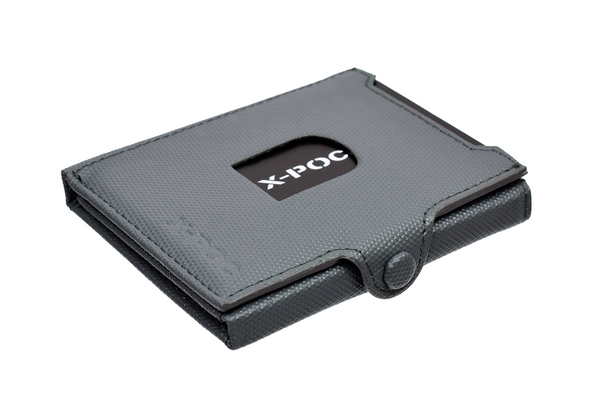 X-POC 948 Kreditkarten Slim-Wallet Rindsleder/grau